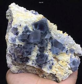 Minerali Fluorite Blue Viola New Find Rare Cube