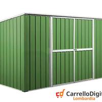 Casetta giardino in Acciaio 345x186 verde chiaro