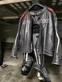 completo moto 2 pezzi in pelle