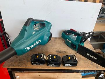 Makita - kit elettrosega e soffiatore completi