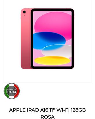 APPLE iPad A16 11'' Wi-Fi 128GB Rosa