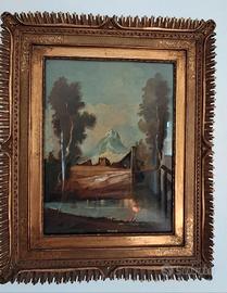 Quadro inizio 900 con cornice barocca