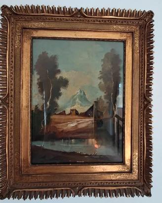 Quadro inizio 900 con cornice barocca