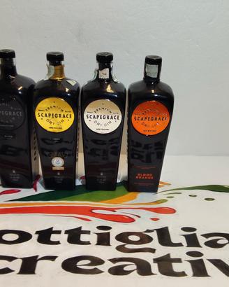 SET GIN SCAPEGRACE  4 BOTTIGLIE VUOTE DIVERSE 