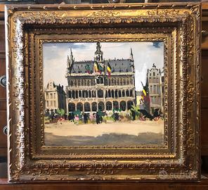 Dipinto olio su cartoncino F. Vellan