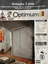 Kit anta scorrevole con binario 2 ante bianco