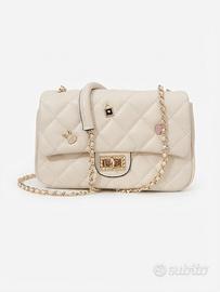 Borsa trapuntata beige a tracolla
