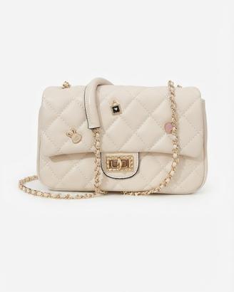 Borsa trapuntata beige a tracolla