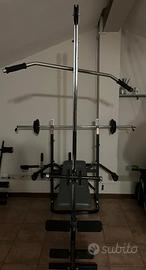 panca multifunzione completa di pesi