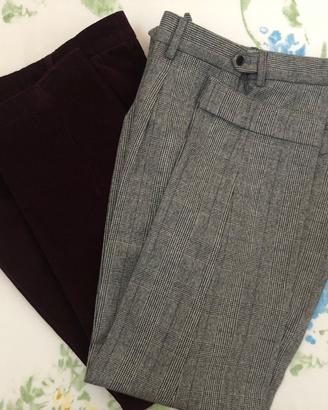 Pantaloni Velluto Vinaccia + Principe di Galles