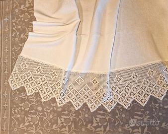 Lenzuolo Matrimoniale con pizzo fatto a mano