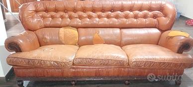 DIVANO + 2 POLTRONE IN PELLE