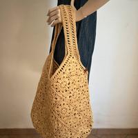 Borsa shopper in rafia - ad uncinetto.