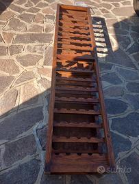 scafporta bottiglie artigianale in legno massiccio