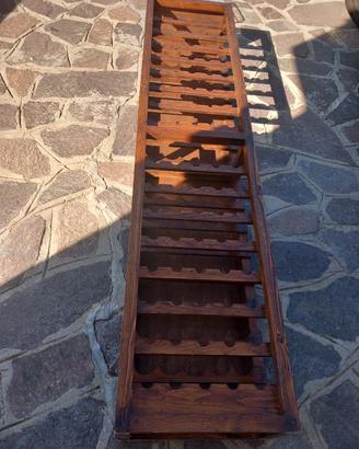 scafporta bottiglie artigianale in legno massiccio