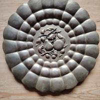 Antico piatto in rame argentato