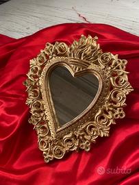 Cuore sacro con specchio cm.24x28
