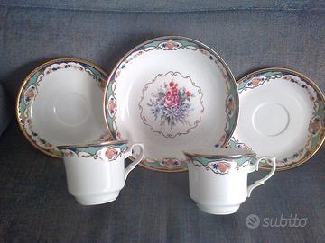 Servizio da tè x2  e piatto da biscotti LIMOGES