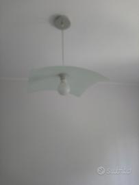 Sospensione in vetro satinato bianco