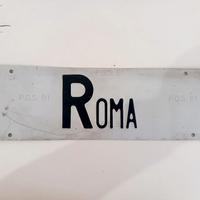 Targa auto Roma in metallo anni 90 