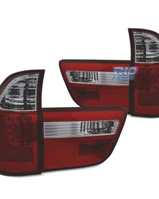 FANALI BMW X5 E53 99-03 ROSSO AFFUMICATO LED