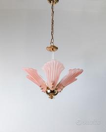 Lampada soffitto vintage, vetro Murano, Fiori, 60s