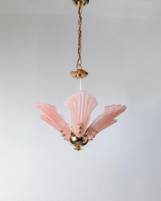 Lampada soffitto vintage, vetro Murano, Fiori, 60s