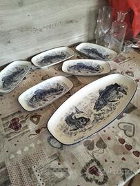 servizio da pesce ceramiche silver series by tw