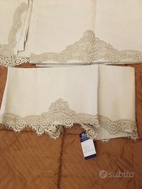Lenzuolo lino e pizzo