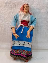 Antica Statuetta Personaggio Presepe Terracotta 