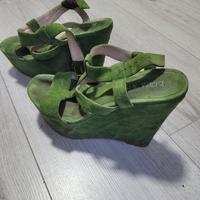 Scarpa a sandalo alta verde taglia 37 Luca Stefani