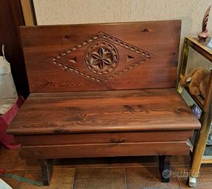 cassapanca stile baita in legno massello
