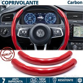 COPRIVOLANTE Per Volkswagen in CARBONIO Rosso