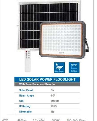 Faro SOLARE 40W alta efficienza e durata 4800lm