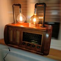 Radio Vintage Lampada Industrial - Pezzo Unico "Sm