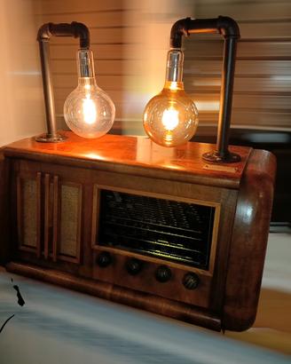 Radio Vintage Lampada Industrial - Pezzo Unico "Sm