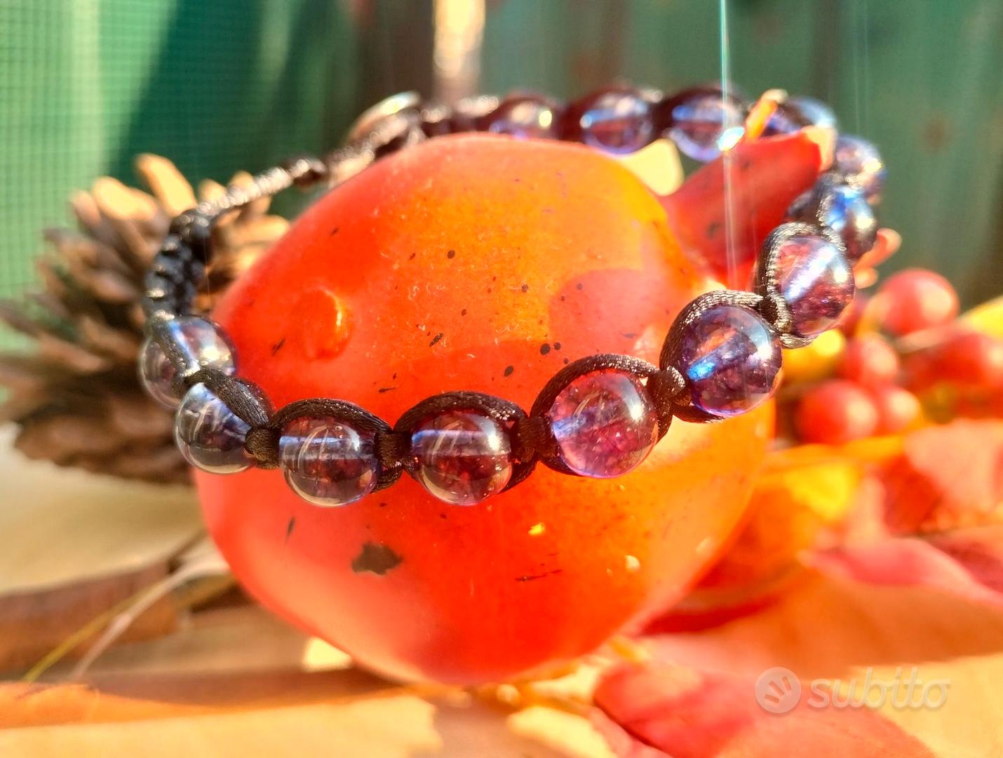 Bracciale Unisex Shamballa In Cordino Nero Con Giada Rossa E Cristalli Neri – Regolabile, Lunghezza 19 Cm, Leggero E Amico Della Pelle