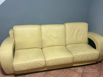 Divano 3 posti + Poltrona in vera pelle