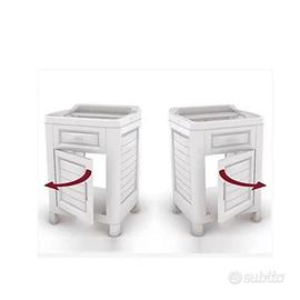 Mobiletto lavatoio Artù in Resina Tortora 60x51x89