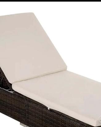 2 Lettini prendisole in Rattan con cuscino