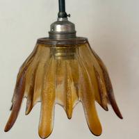 Lampada a sospensione vintage vetro e metallo