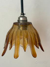 Lampada a sospensione vintage vetro e metallo