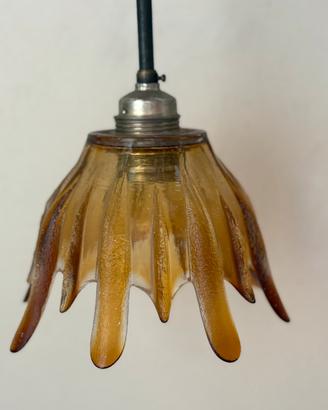 Lampada a sospensione vintage vetro e metallo