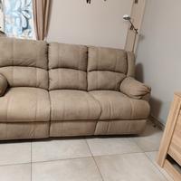Divano 3 Posti con Relax Elettrico – Beige
