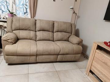 Divano 3 Posti con Relax Elettrico – Beige