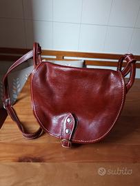 borsa di pelle bordeaux tracolla vintage  anni 90 