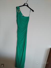 Abito lungo da sera nuovo  in cady elasticizzato 