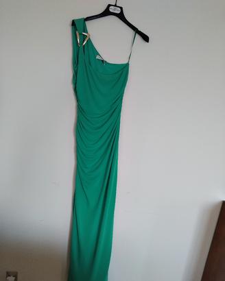 Abito lungo da sera nuovo  in cady elasticizzato 