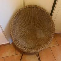 Poltroncina Vintage in Vimini (Rattan?) Anni 50