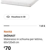 lettino con materasso più fasciatoio